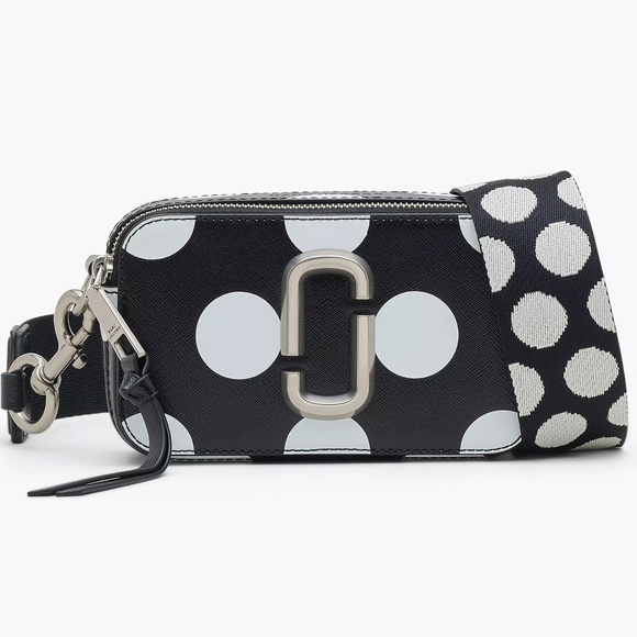 Marc Jacobs Black White Polka Dot Snapshot Camera Bag Shoulder - Picture 1 of 10